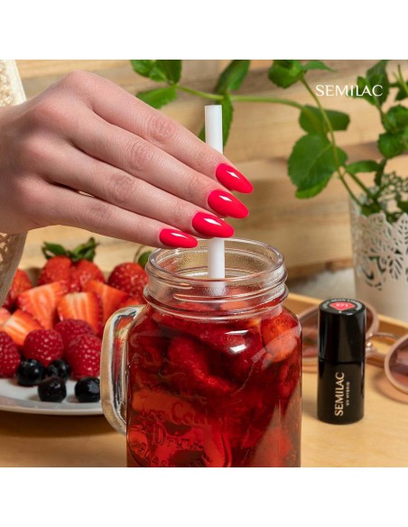 SEMILAC 571 LAKIER HYBRYDOWY NEON STRAWBERRY 7 ML