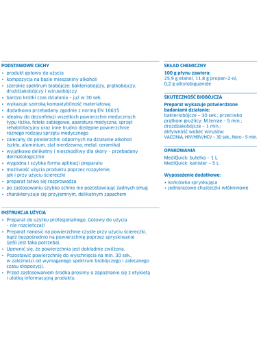 MEDILAB MEDIQUICK 1 LITR ZE SPRYSKIWACZEM