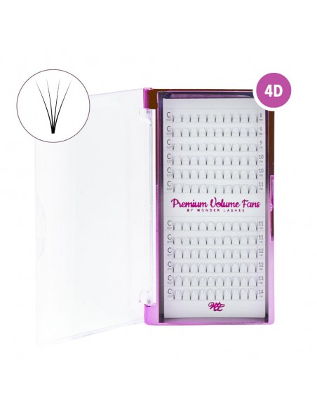 WONDER LASHES RZĘSY PREMIUM VOLUME 4D C 0,07 DŁ.8