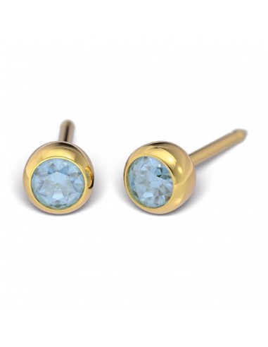 STUDEX 7511-0203 4mm AQUAMARYN W OPRAWIE ZŁOTEJ