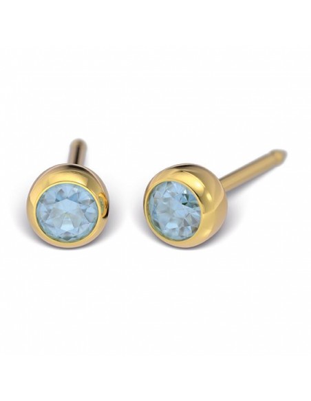 STUDEX 7511-0203 4mm AQUAMARYN W OPRAWIE ZŁOTEJ