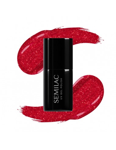 Semilac 025 Glitter Red 7 ml.