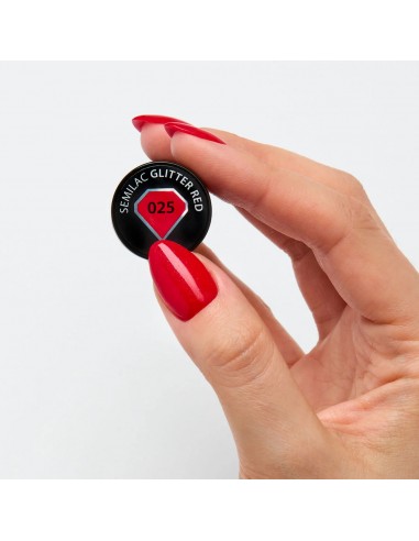 Semilac 025 Glitter Red 7 ml.