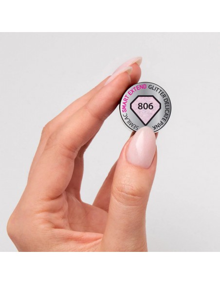 Semilac 806 Smart Extend Glitter Delicate Pink 7 ml.