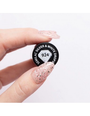 Semilac 924 Silver & White Drops 7 ml.