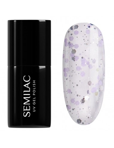 Semilac 925 Silver & Violet Drops 7 ml.