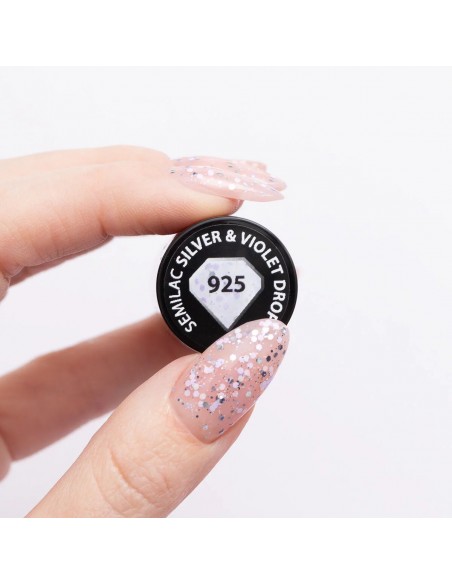 Semilac 925 Silver & Violet Drops 7 ml.