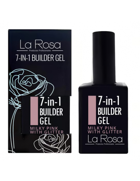 LG32 7 in1 Builder Gel UV/LED Milky Pink Glitter w butelce 15 ml