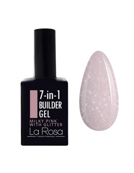 LG32 7 in1 Builder Gel UV/LED Milky Pink Glitter w butelce 15 ml